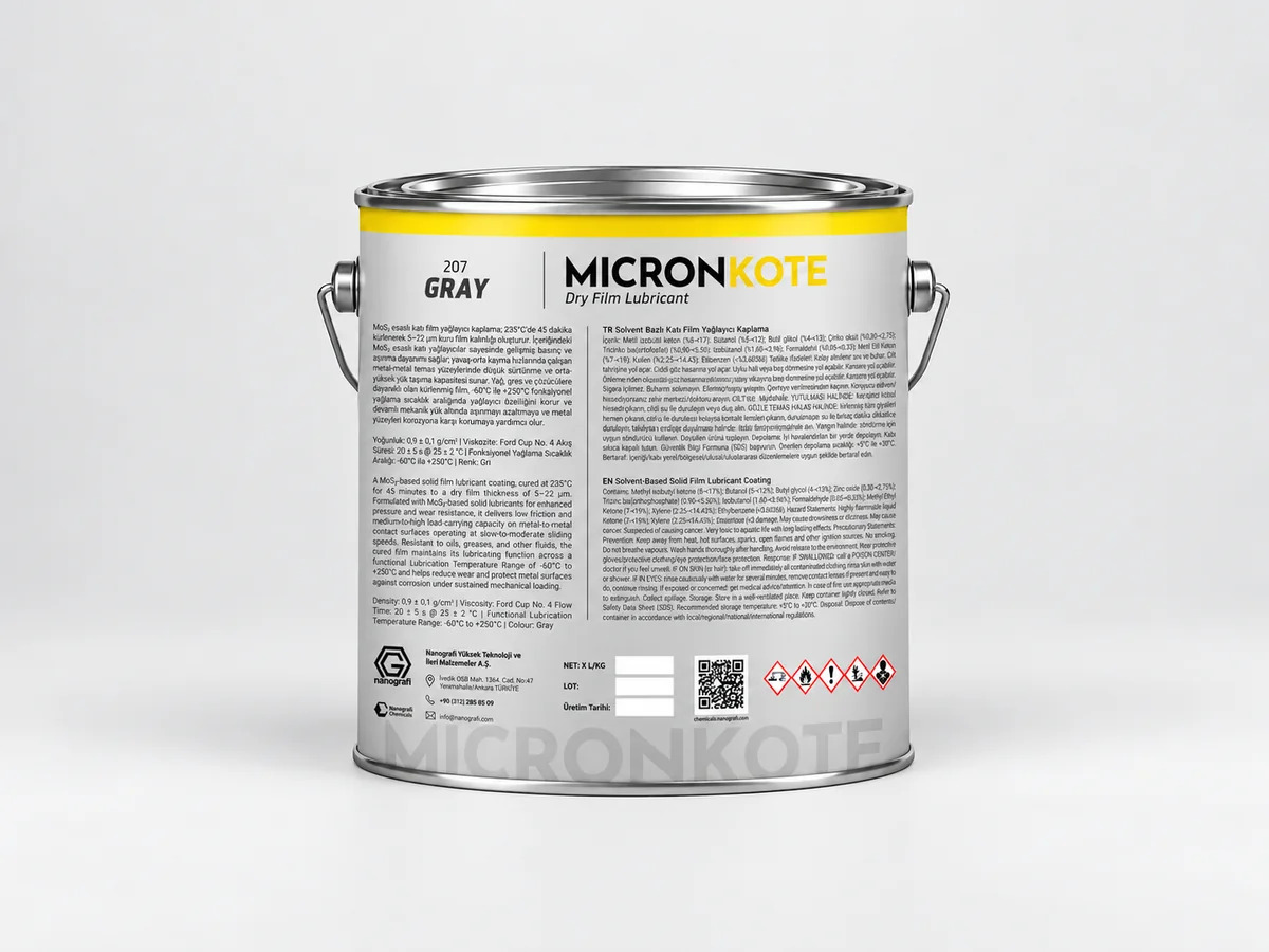 Micronkote 207 Gri kuru film yağlayıcı kaplama sprey kutusu