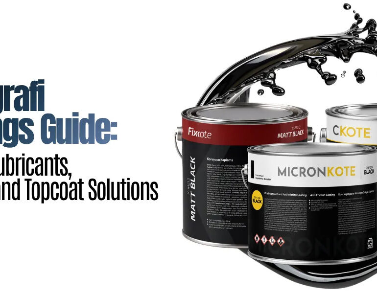 Nanografi coatings product range: Micronkote dry film lubricant, C-Kote ceramic coating and Fixkote topcoat cans